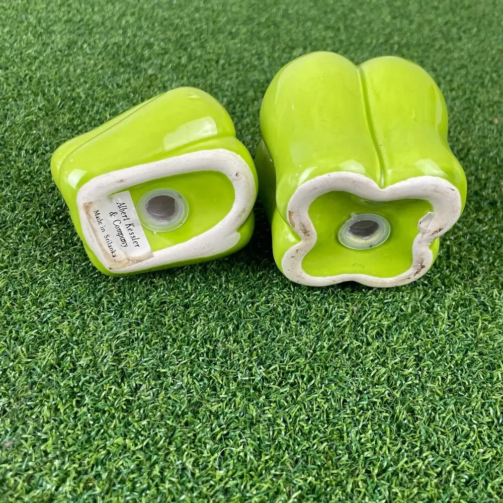 Vintage Albert Kessler Ceramic Green Bell Pepper Salt and Pepper Shakers